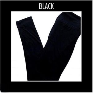 LuLaRoe Womens Leggings Size TC Solid Black Noir Tall And Curvy Sizes 12-18 NWT